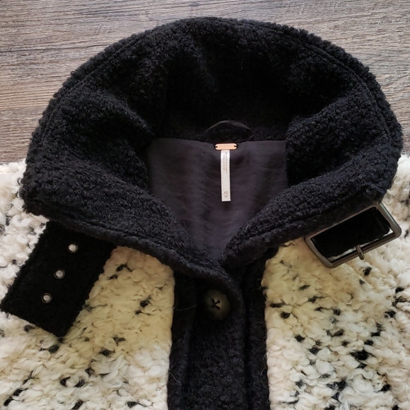 NWT! Free People High Collar Boucle Coat - Picture 6 of 14